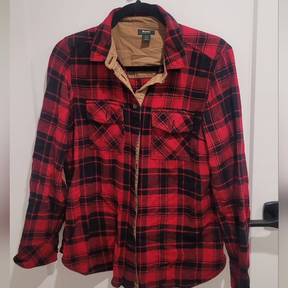Roots Red and Black Plaid Shirt